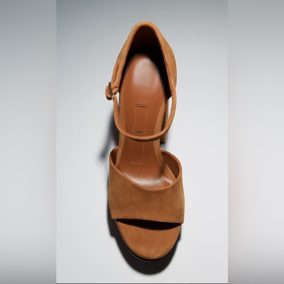 NEW ZARA CHUNKY SUADE PLATFORM SANDALS - Picture 1 of 1